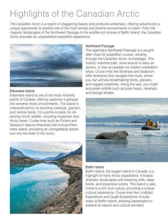 Highlights of the Canadian Arctic